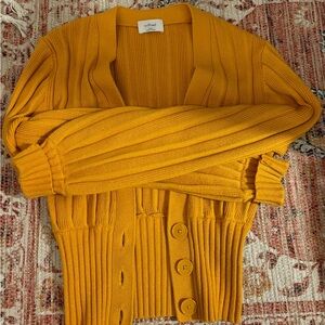 Wilfred Aritzia yellow cardigan.